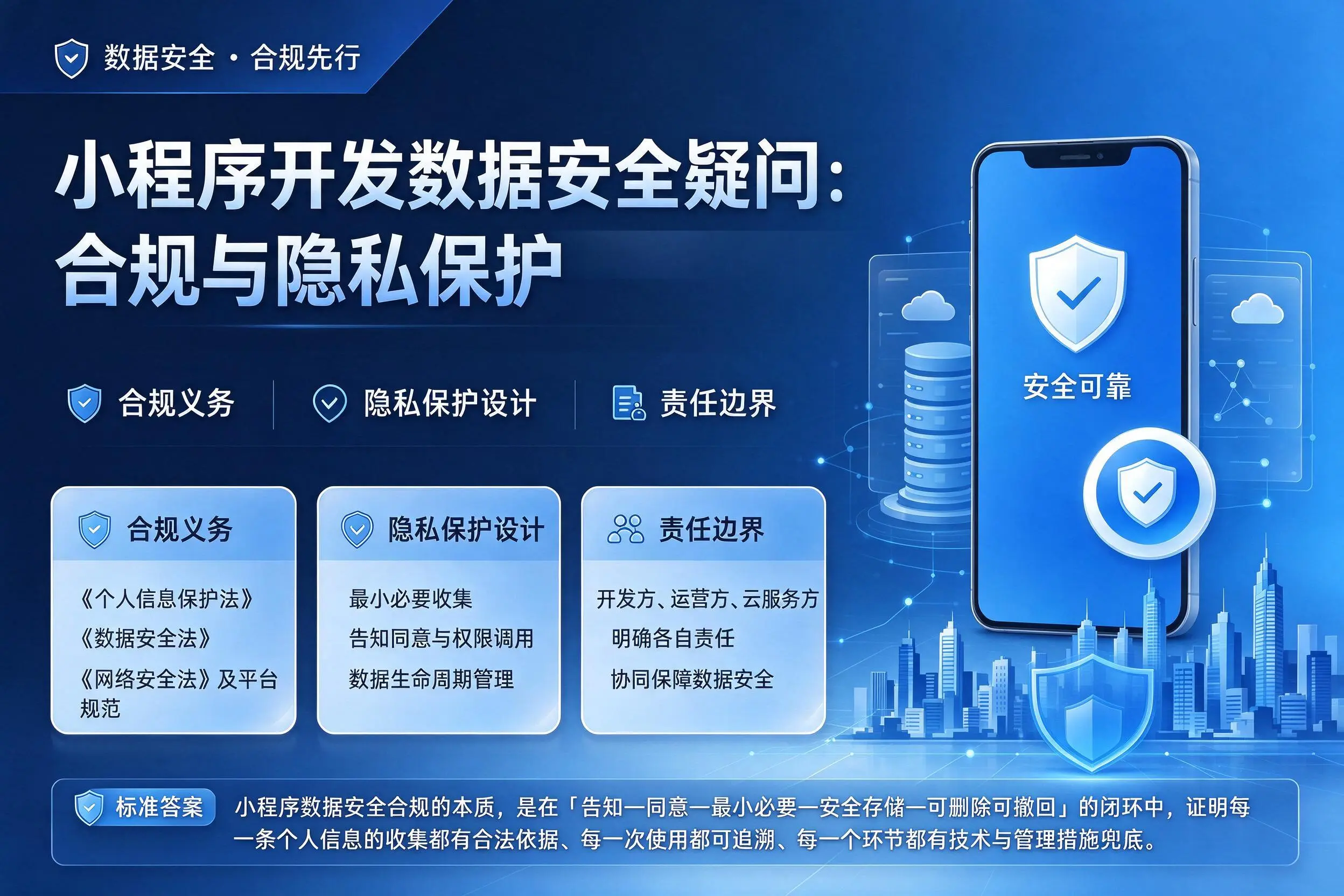 毕节小程序开发数据安全疑问：合规与隐私保护