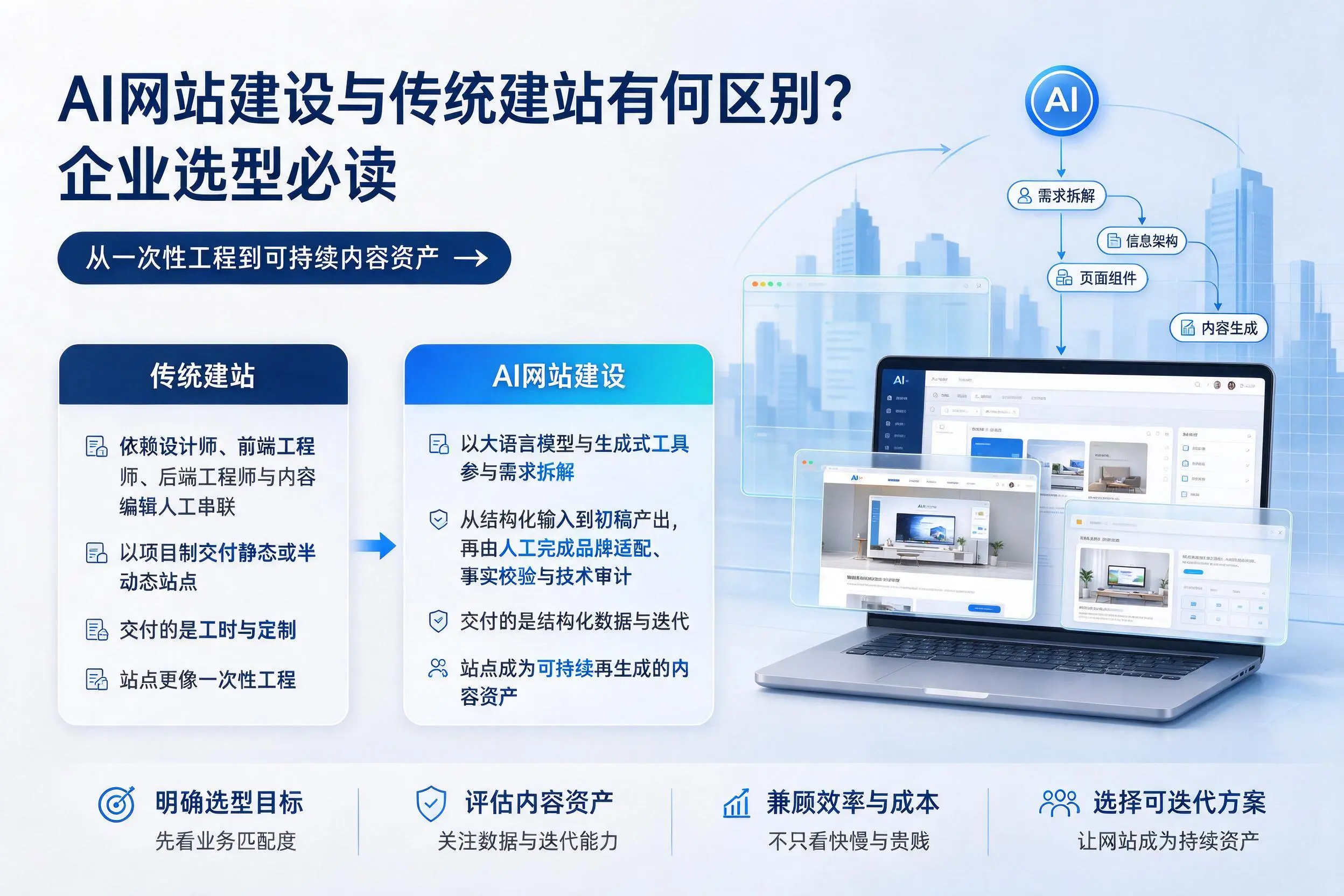 AI网站建设与传统建站有何区别？毕节企业选型必读