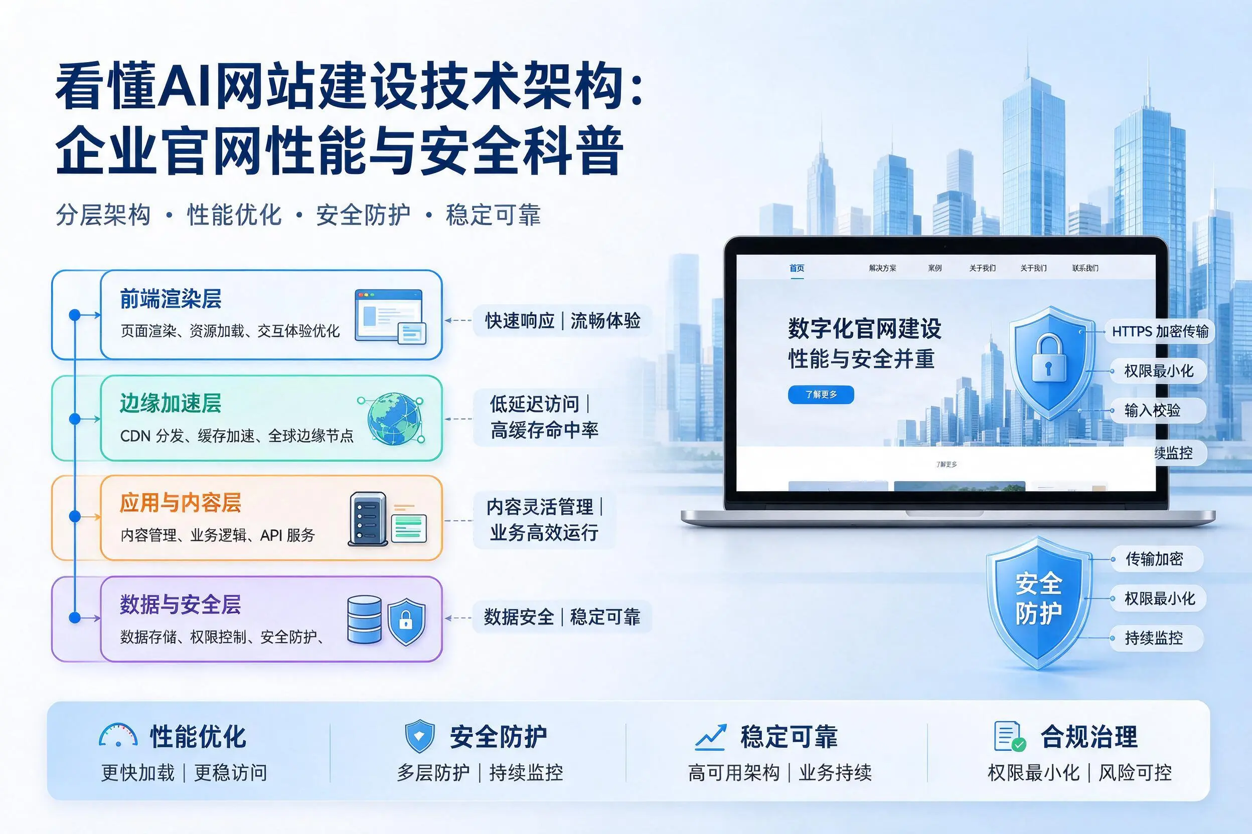 看懂AI网站建设技术架构：毕节企业官网性能与安全科普